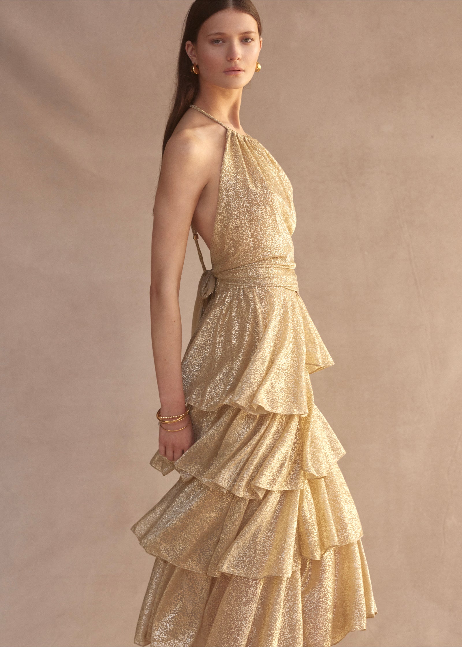 Roma Ruffle Skirt Gold Supernova