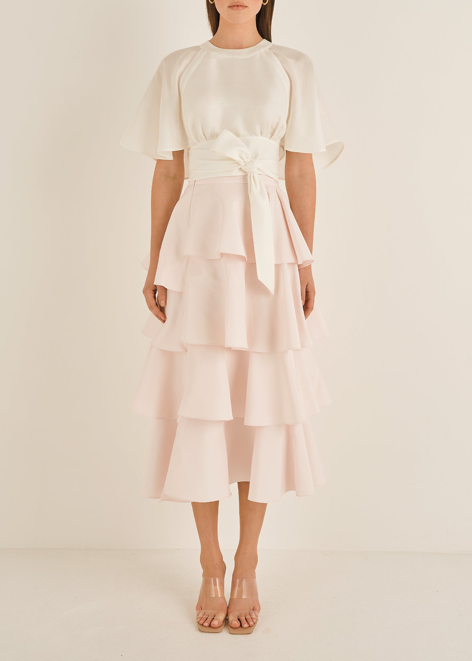 Asymmetrical Midi Skirt Rose Pink