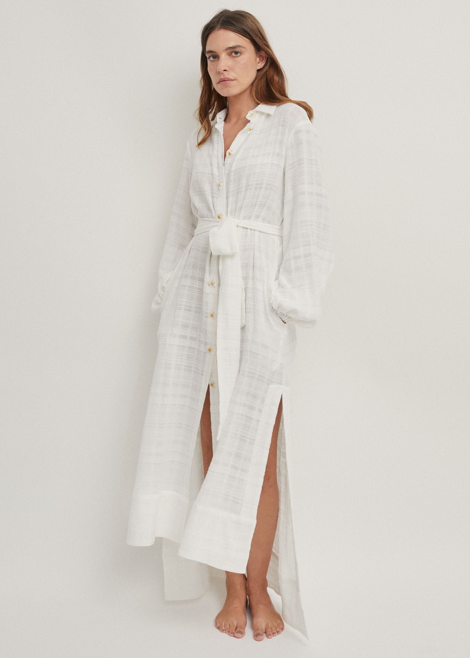 Maxi Lounge Dress White Muslin