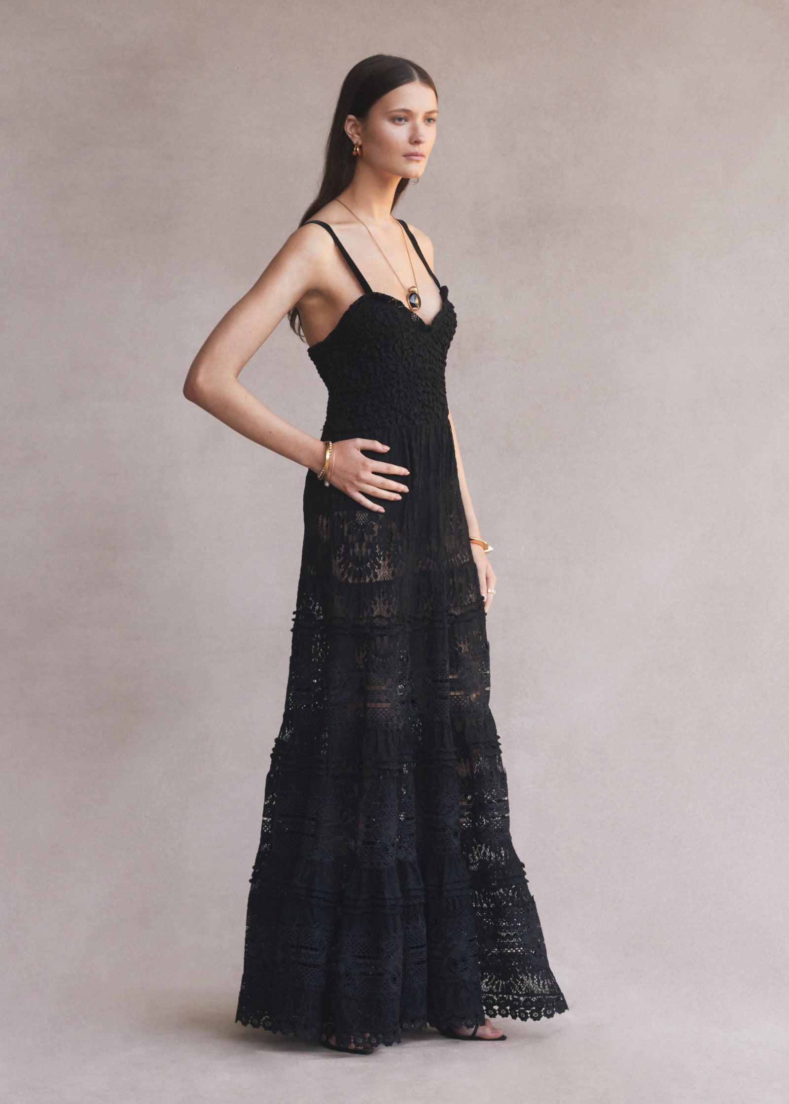 Lucia Lace Maxi Dress Black