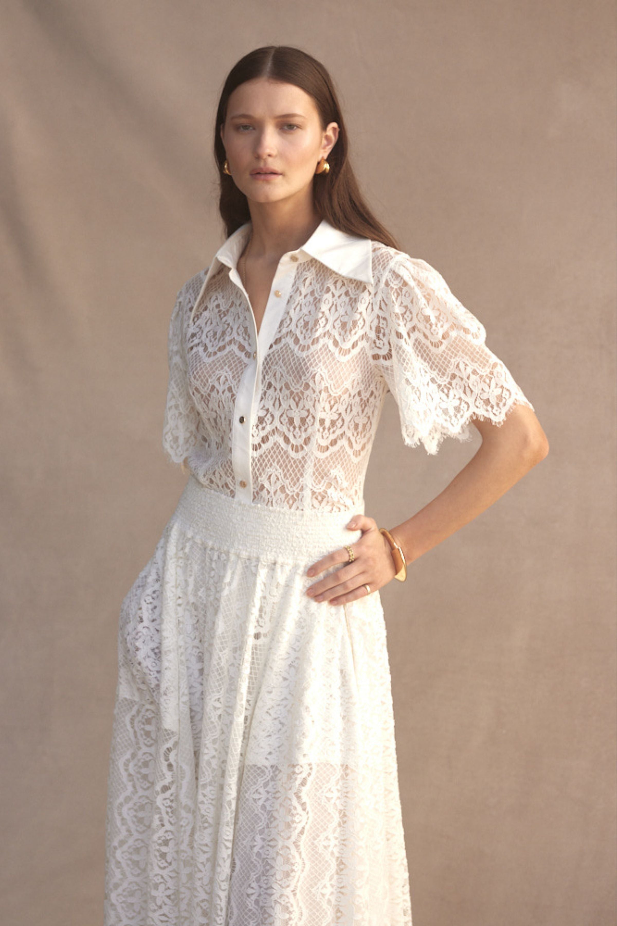 Sophia Lace Shirt | Luxe de Valentina