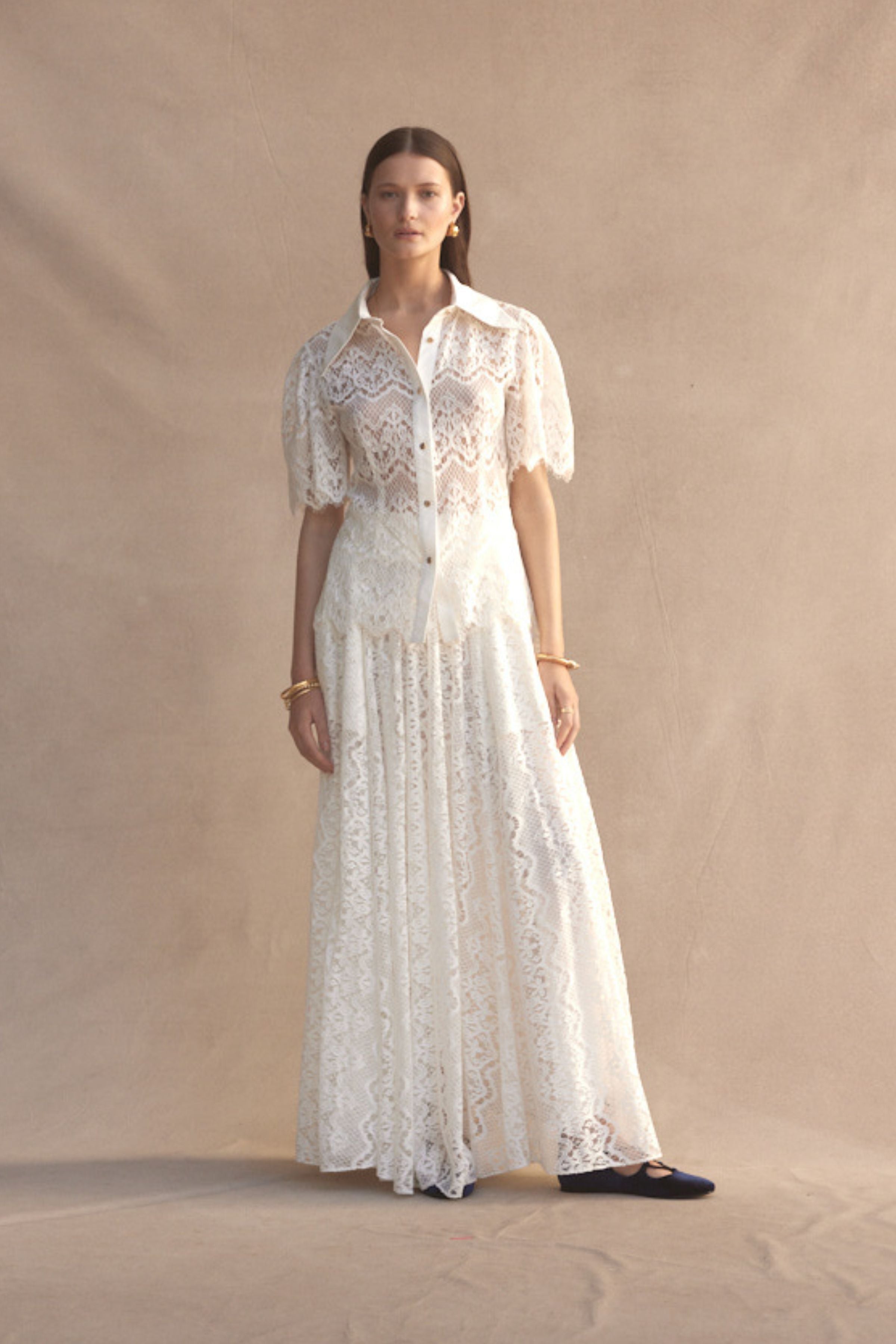 トップス Sophia lace tops ivory Sophia Lace Shirt | Luxe de Valentina