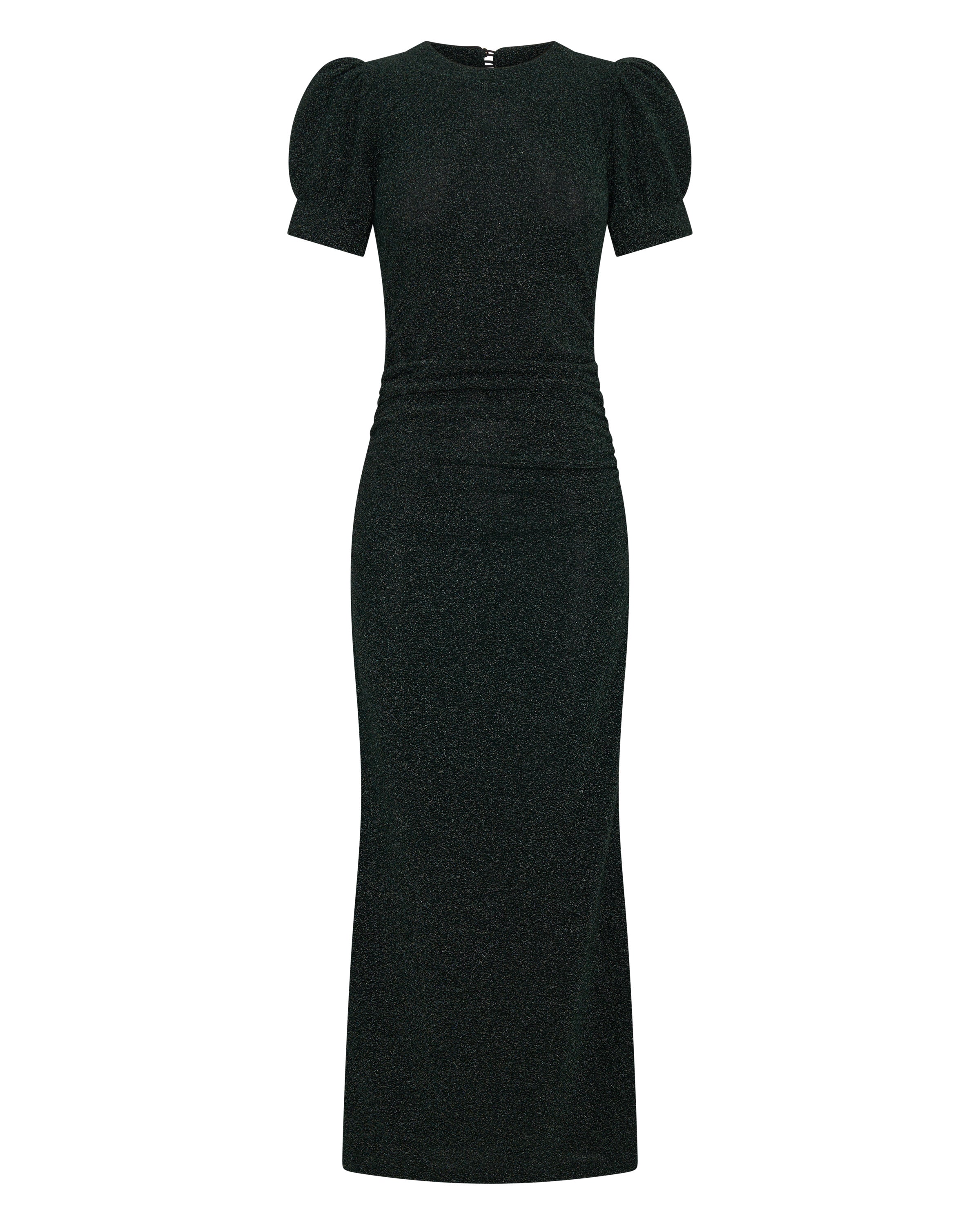 Ruched Como Maxi Dress | Black Metallic Knit – Luxe de Valentina