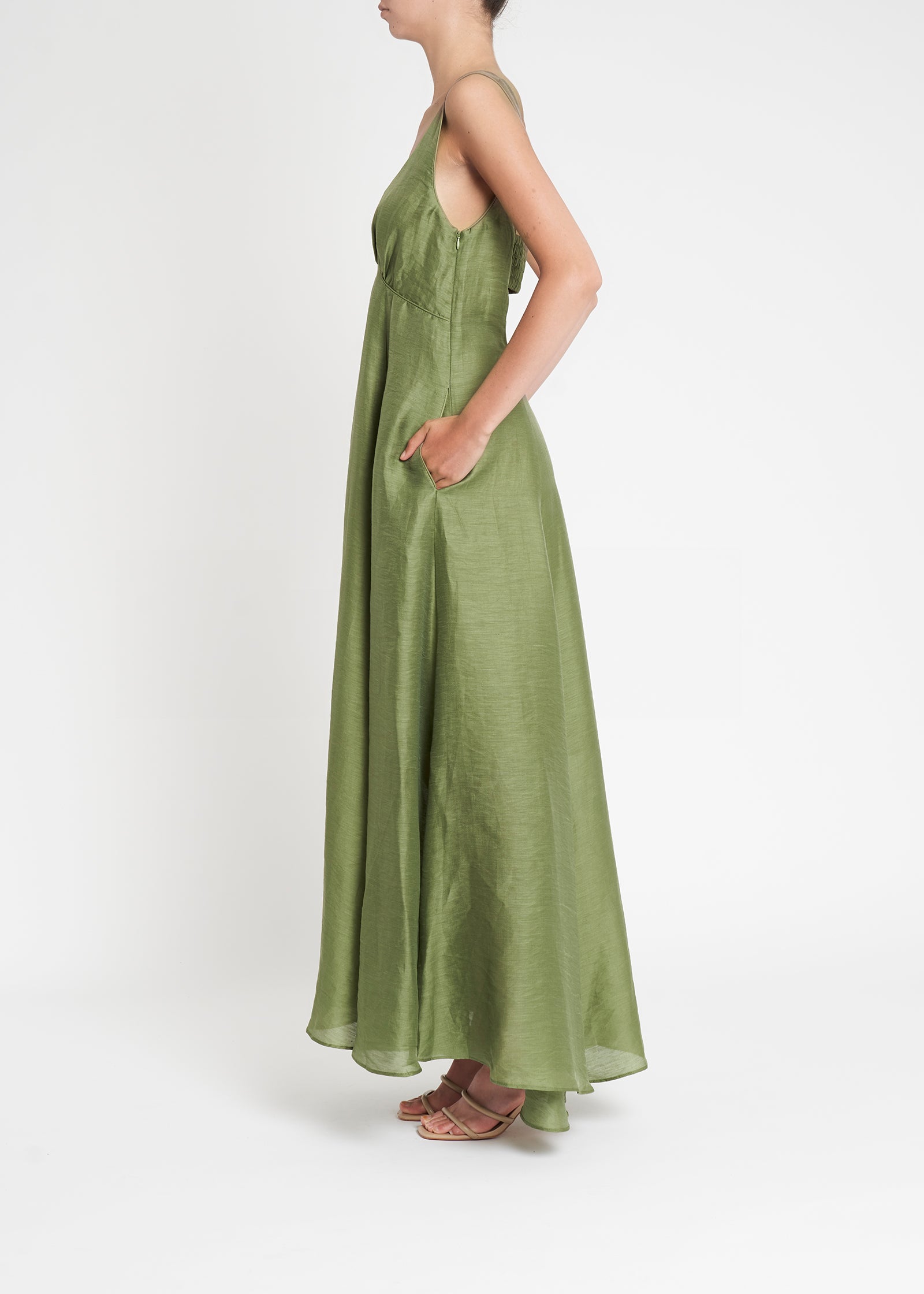 Baci Sleevless Maxi Dress | Peridot Green