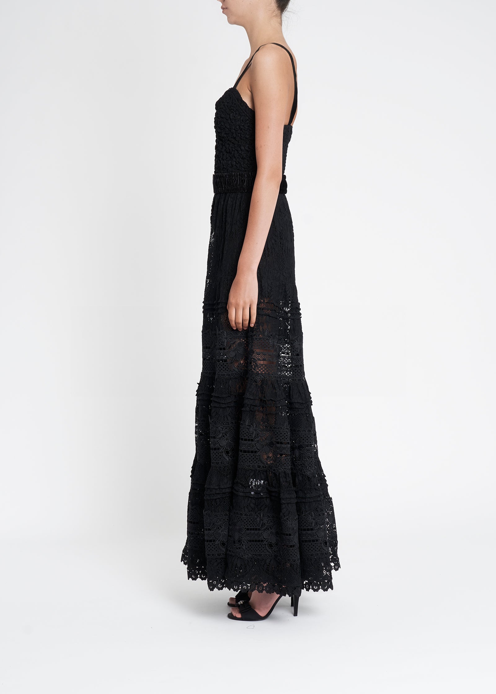 Lucia Lace Maxi Dress | Black