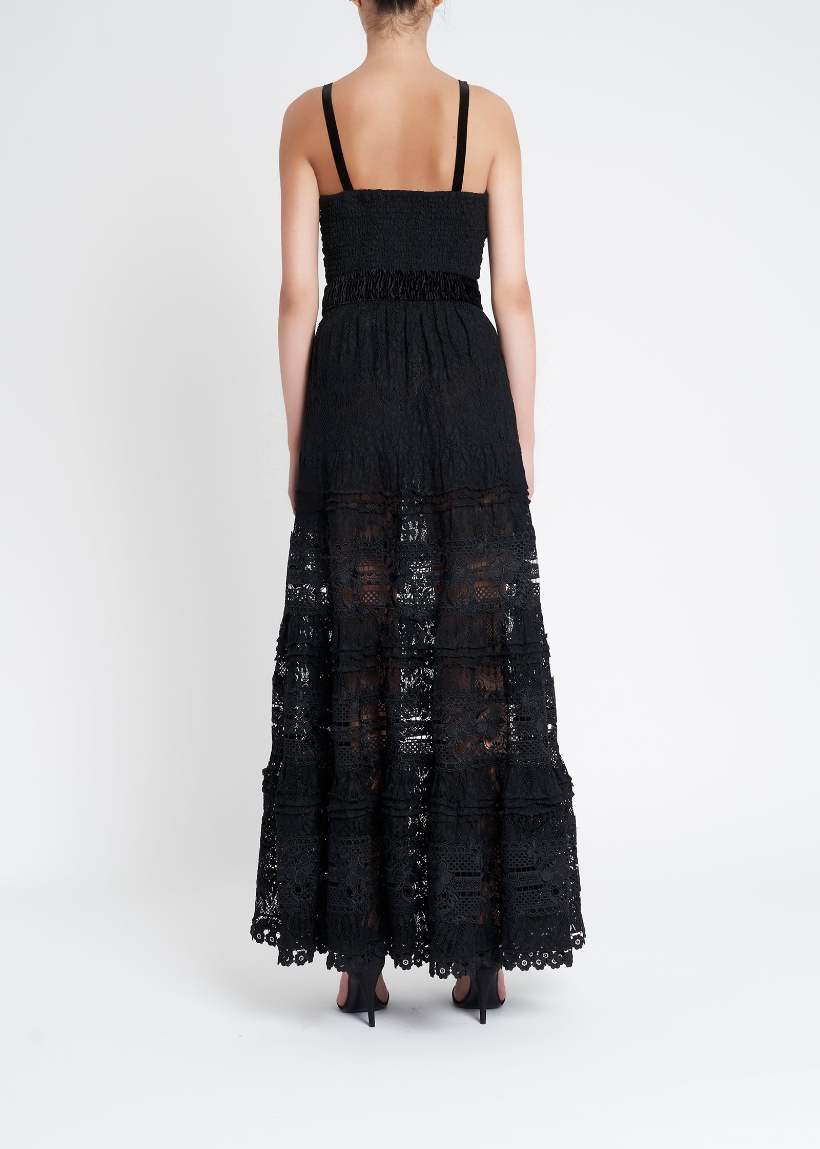 Lucia Lace Maxi Dress | Black