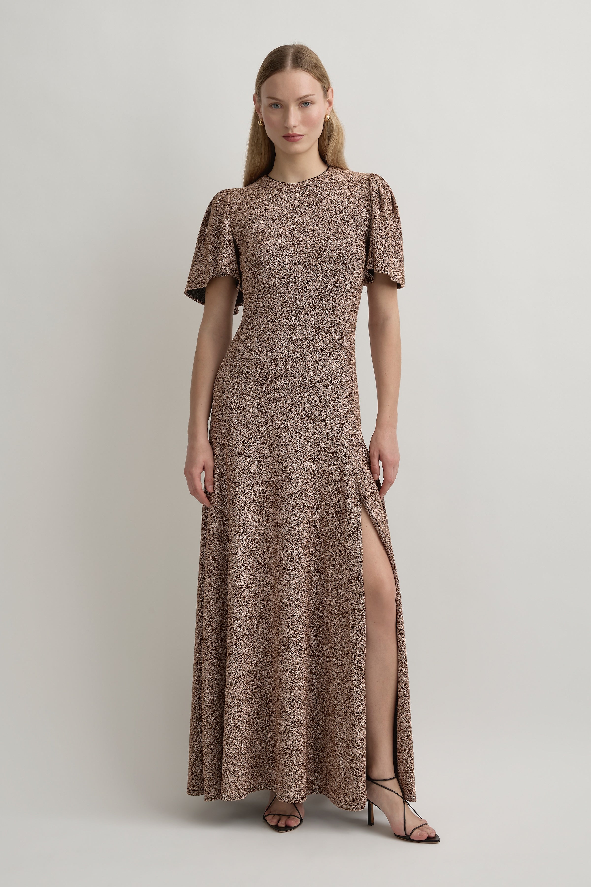 Round Neck Stretch Knit Maxi Dress | Luxe de Valentina Round Neck Stretch Knit Maxi Dress | Luxe de Valentina