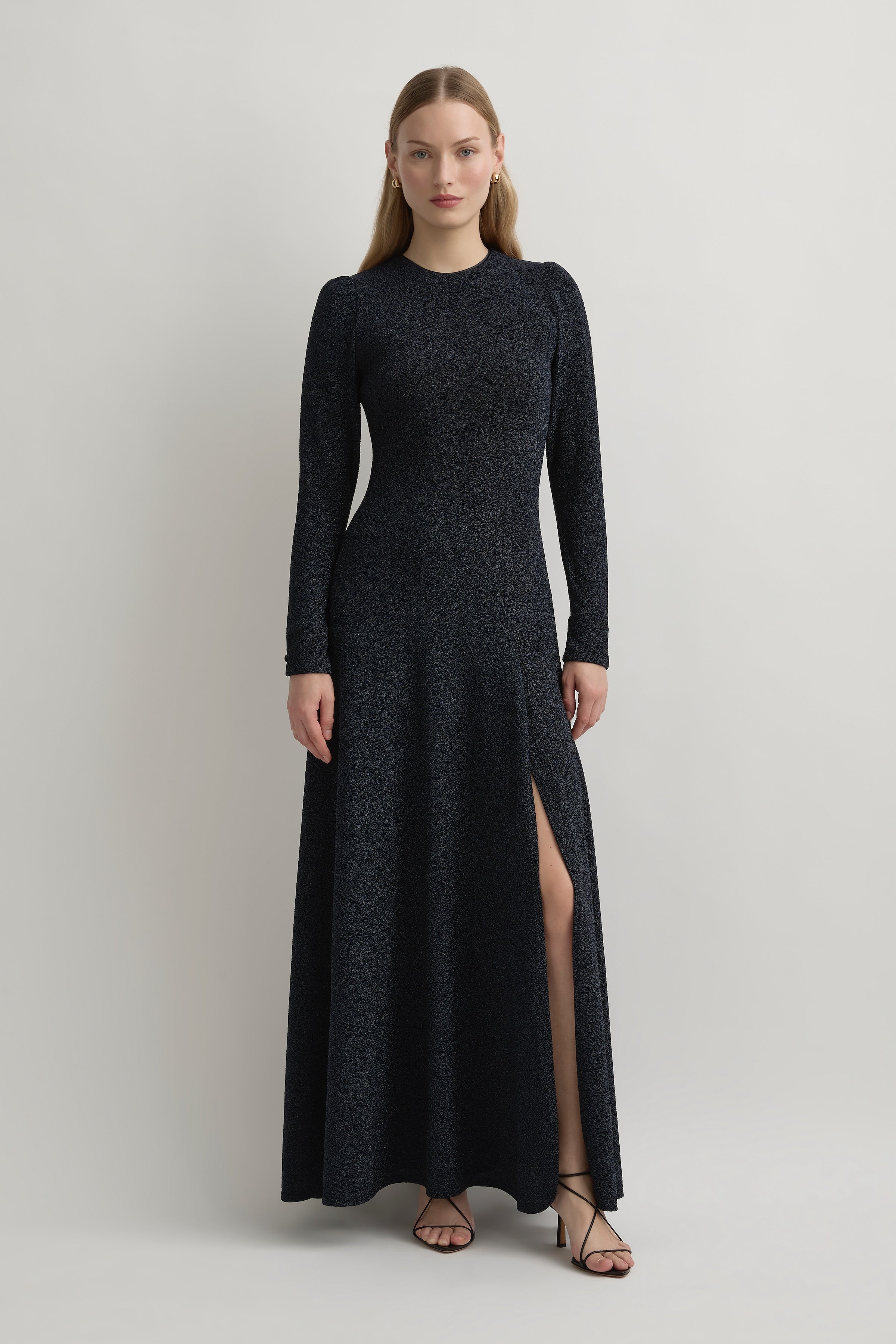 Long Sleeve Stretch Knit Maxi Dress