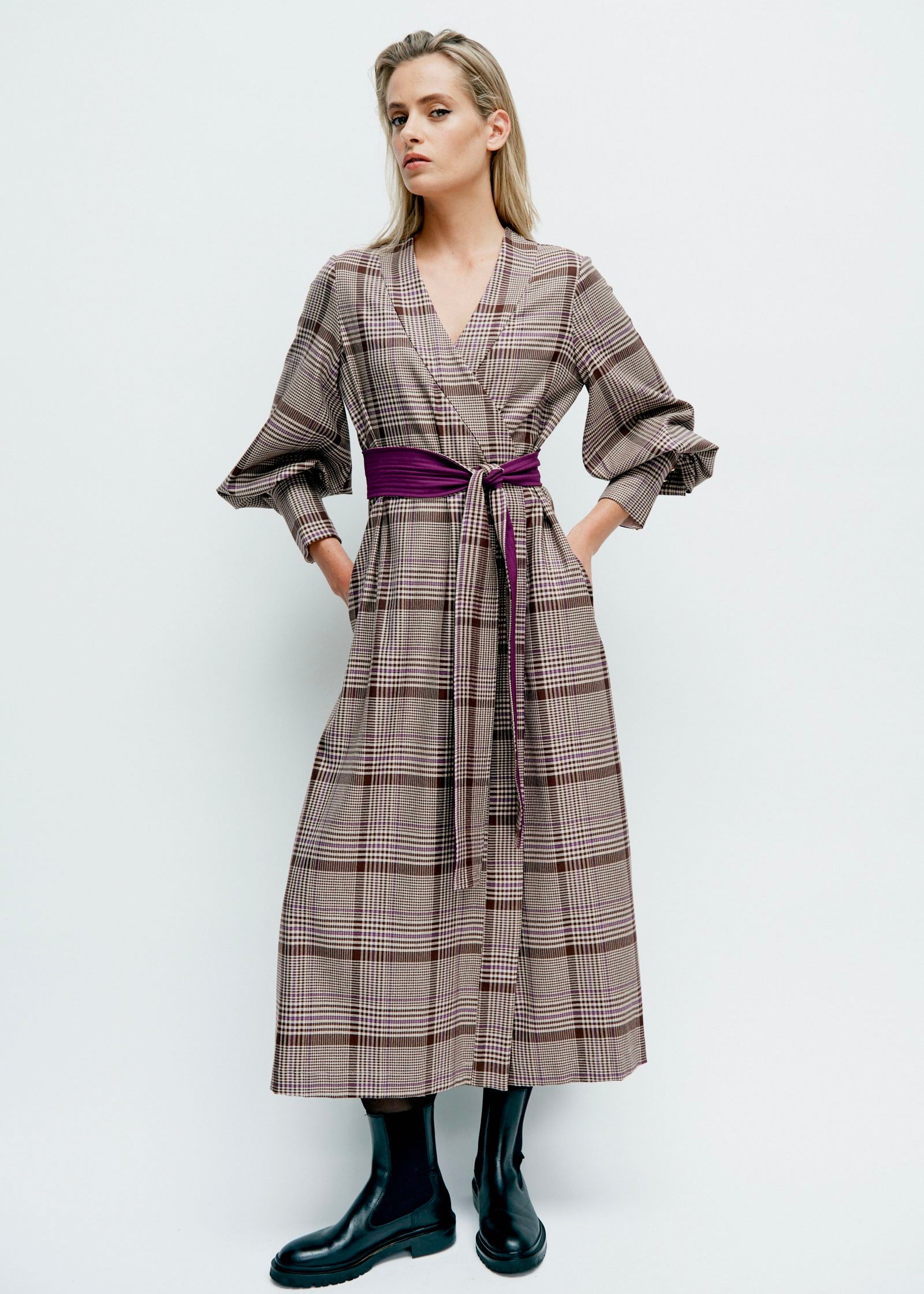 Coat Dress | Magenta Check