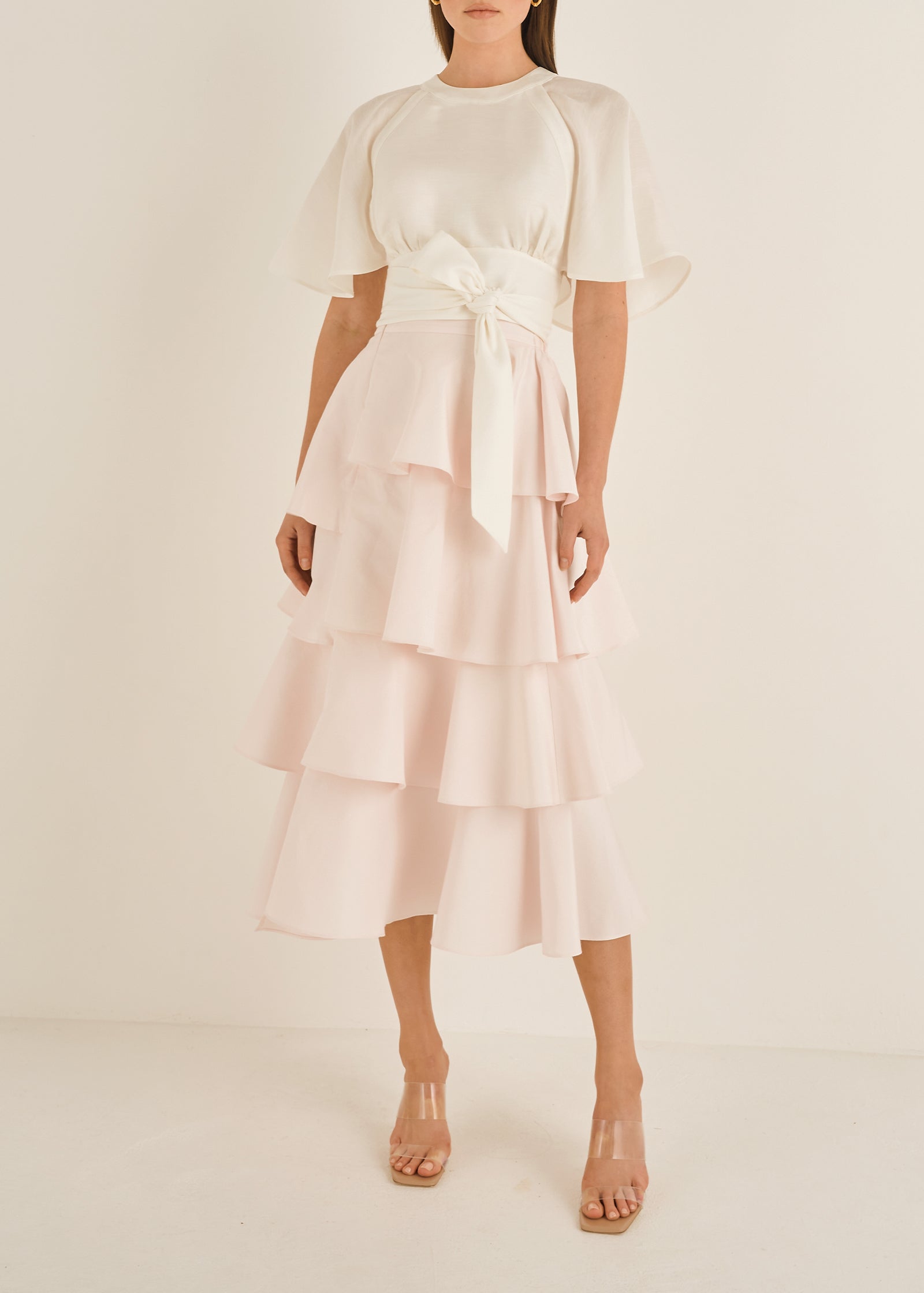 Asymmetrical Midi Skirt | Rose Pink