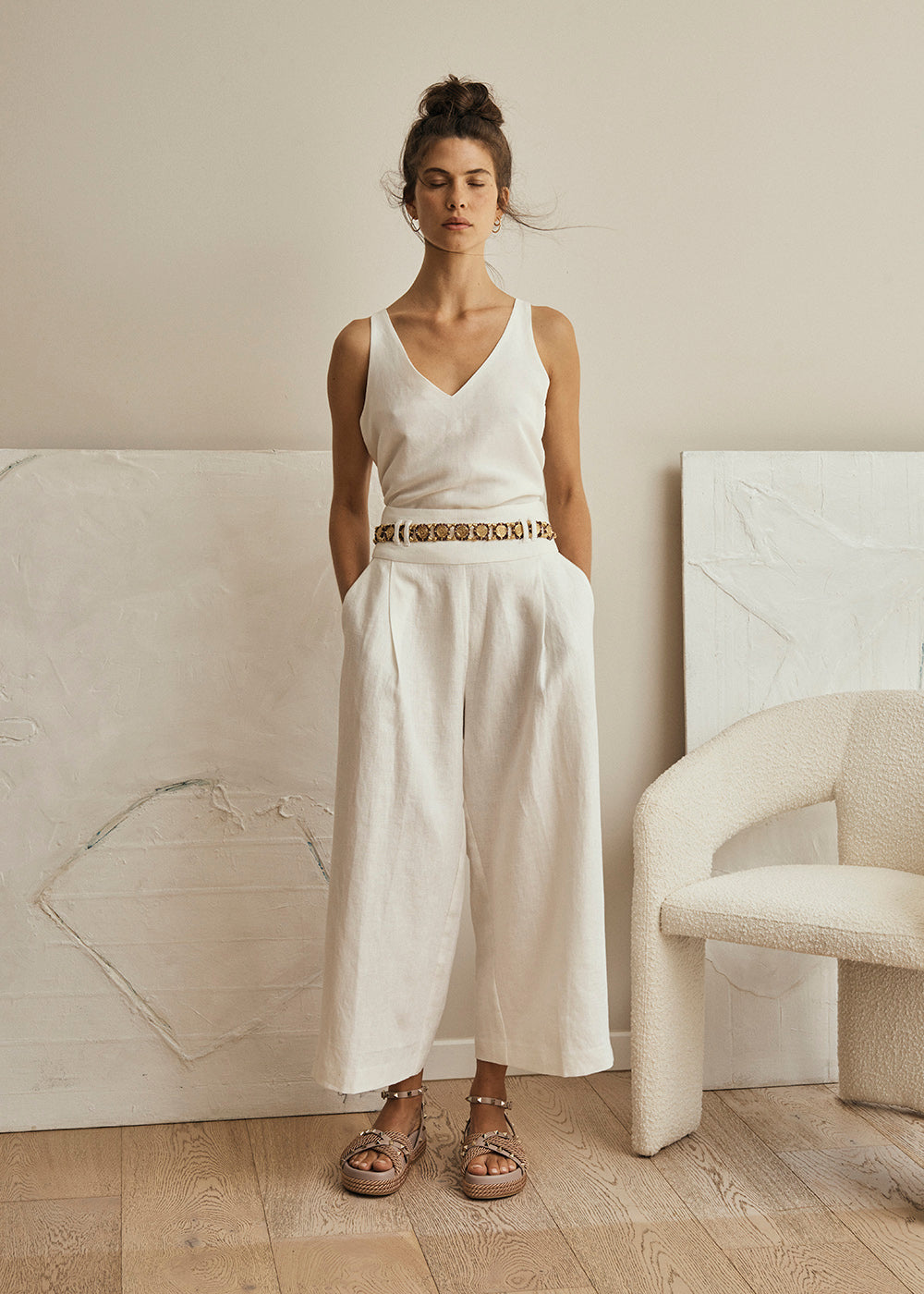 Summer Cropped Pant Ivory