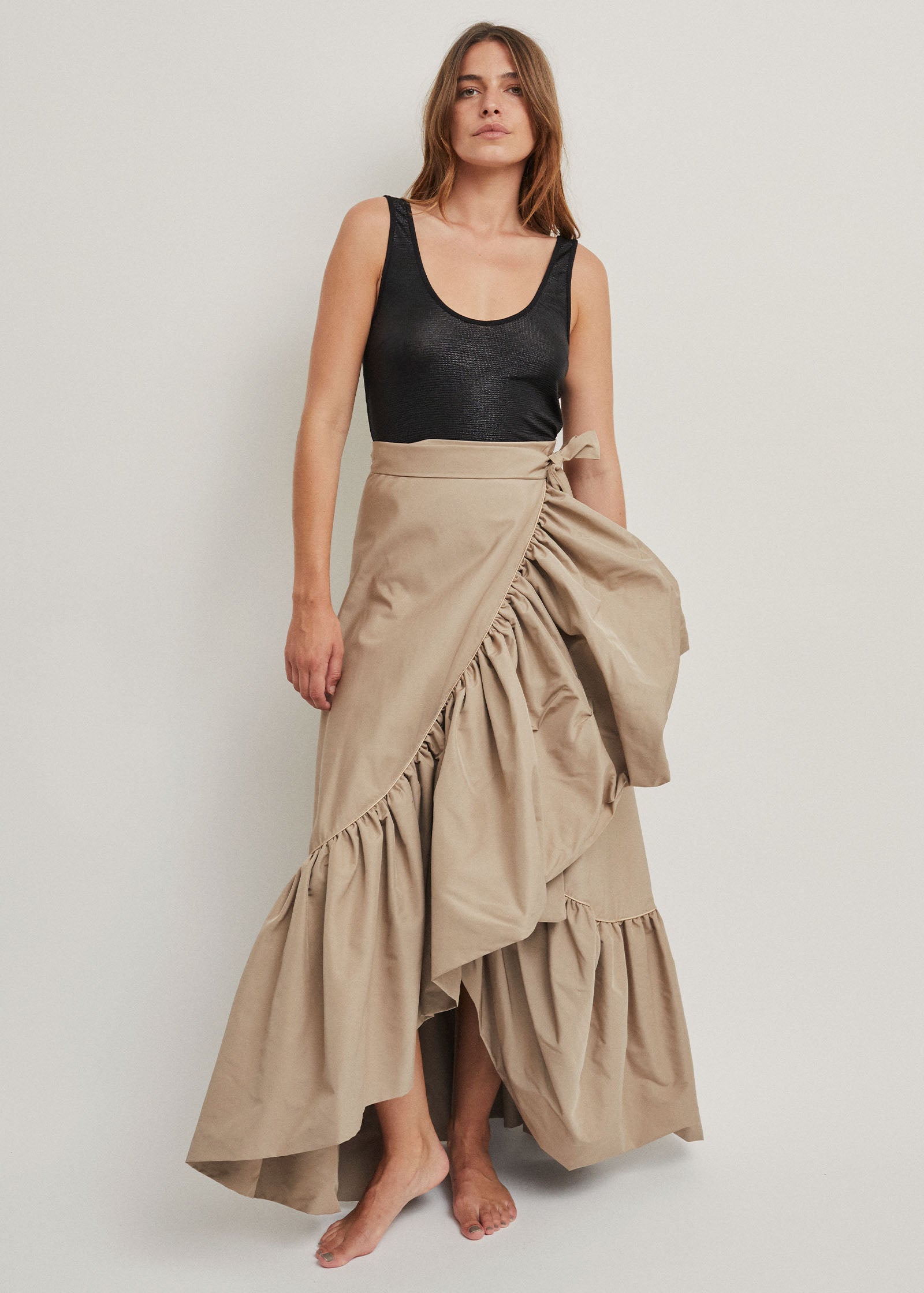 Tan 2025 wrap skirt