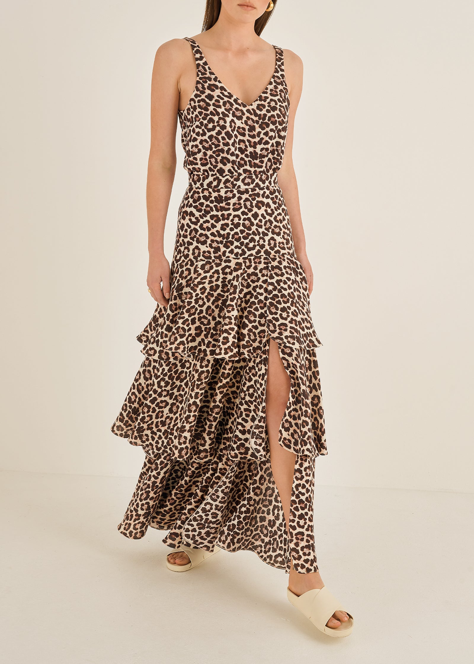 Asymmetric leopard hotsell maxi skirt